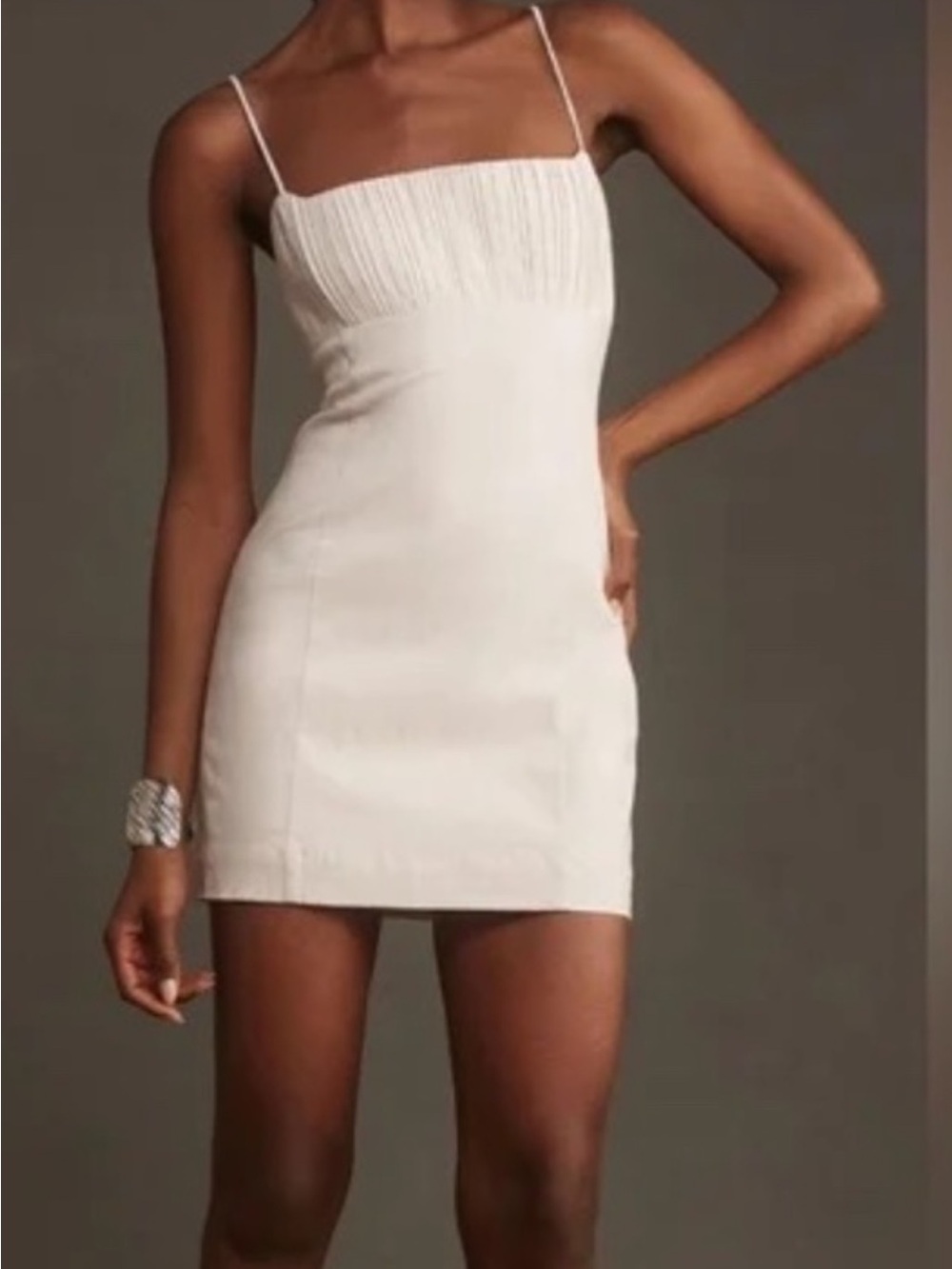 NWT size 4 Anthropologie Maeve Ophelia spaghetti strap mini dress in light sand